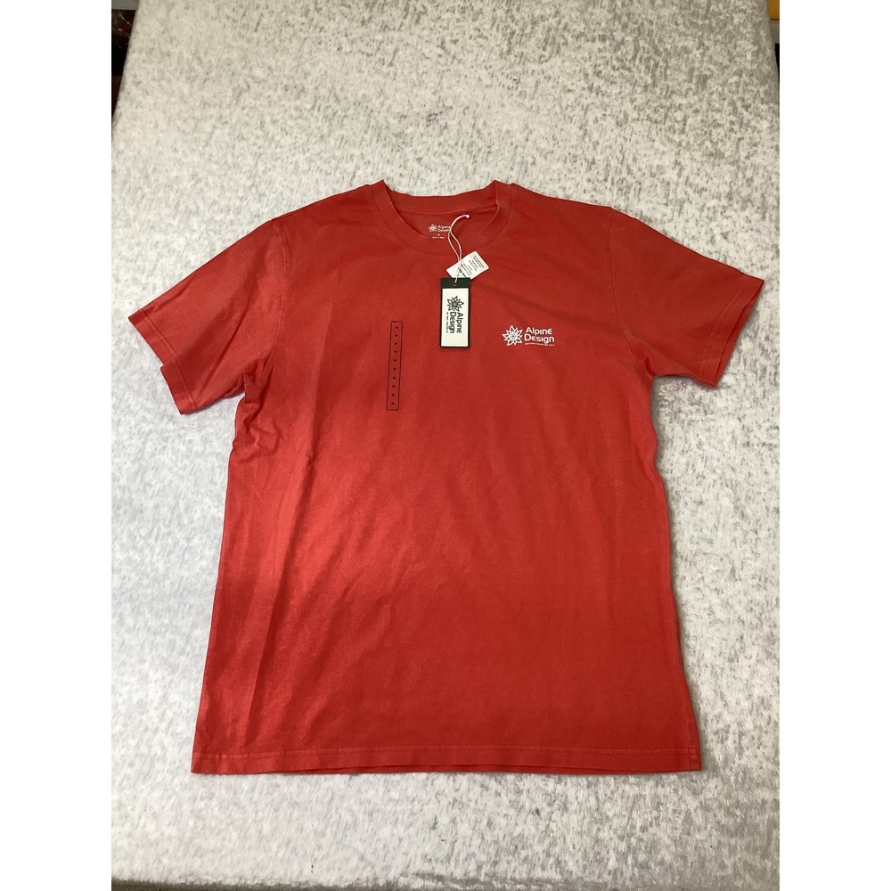 Alpine Design Mens M AD Hike SS Graphic Tee Amaranth Red Organic Cotton ADM24100